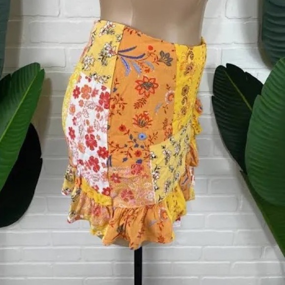 Orange patchwork skirt - Picture 3 of 5
